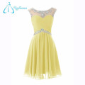 Customized Design Chiffon Tulle Pleat Crystal Simple Prom Dresses
